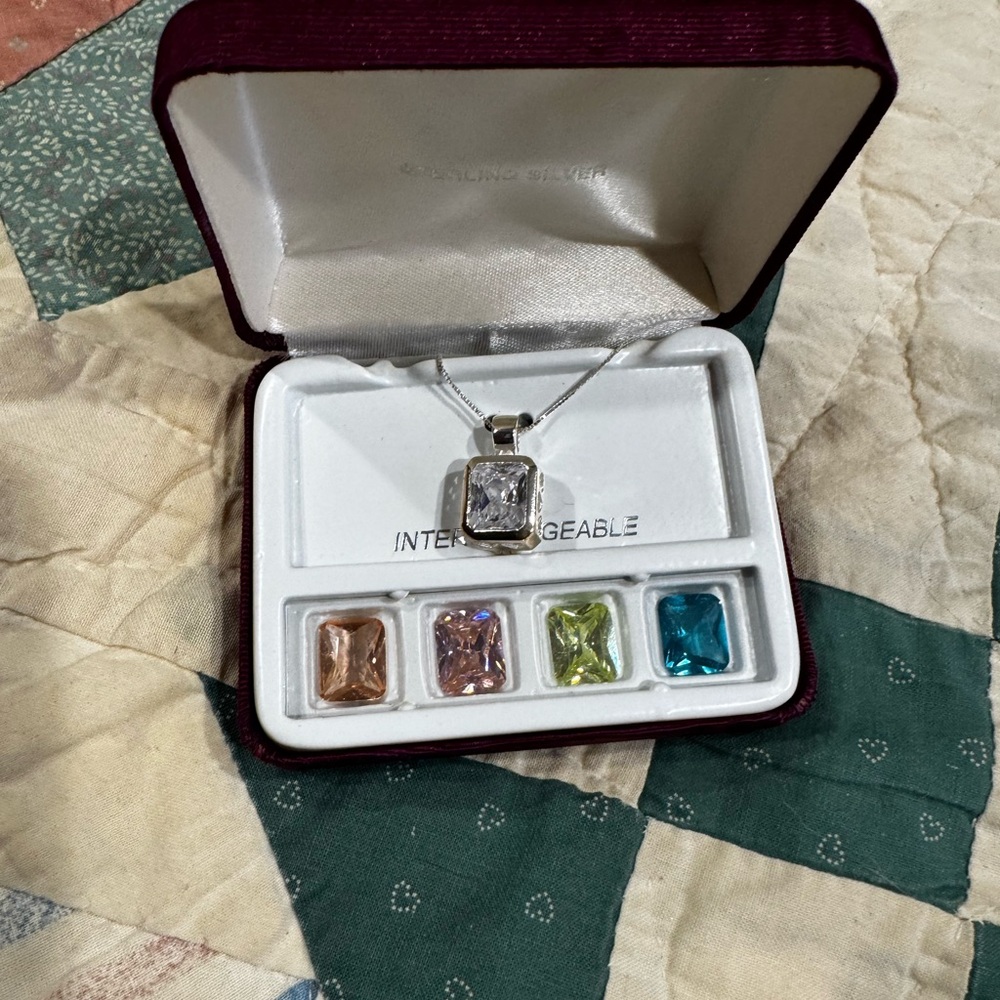 Interchangeable Sterling Silver Necklace Set - image 2